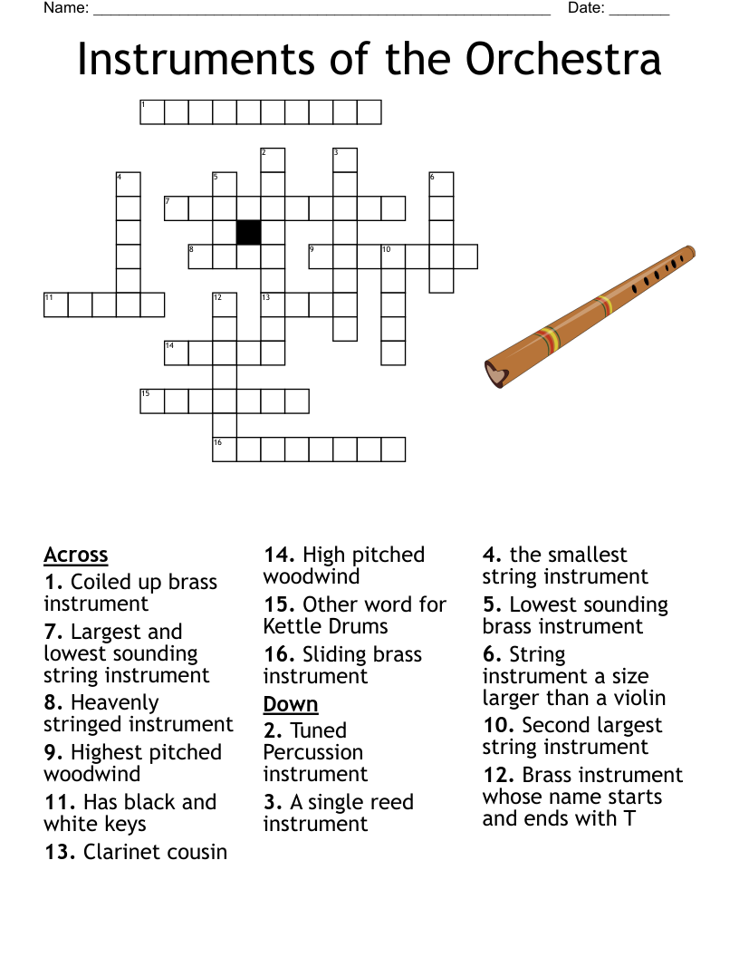Instruments of the Orchestra Crossword