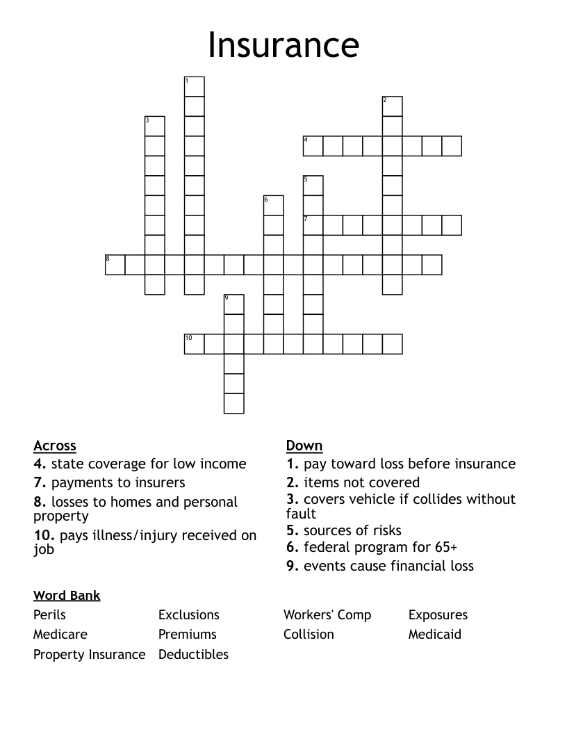 Insurance Crossword