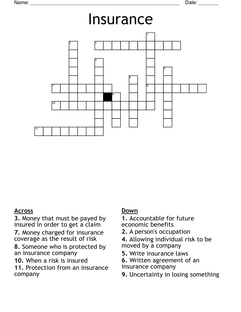 Insurance Crossword