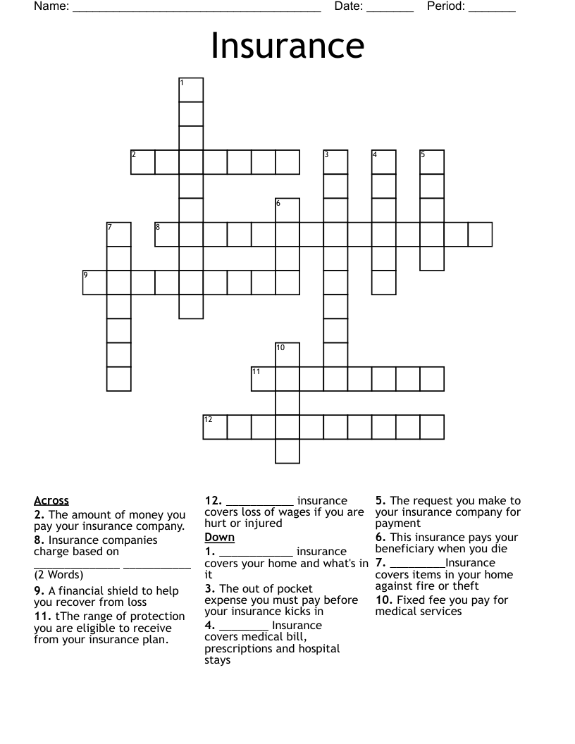 Insurance Crossword
