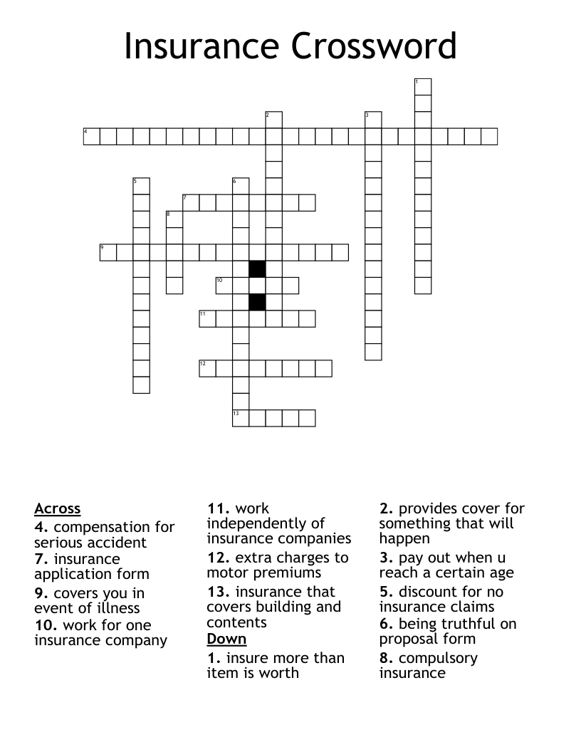 Insurance Crossword