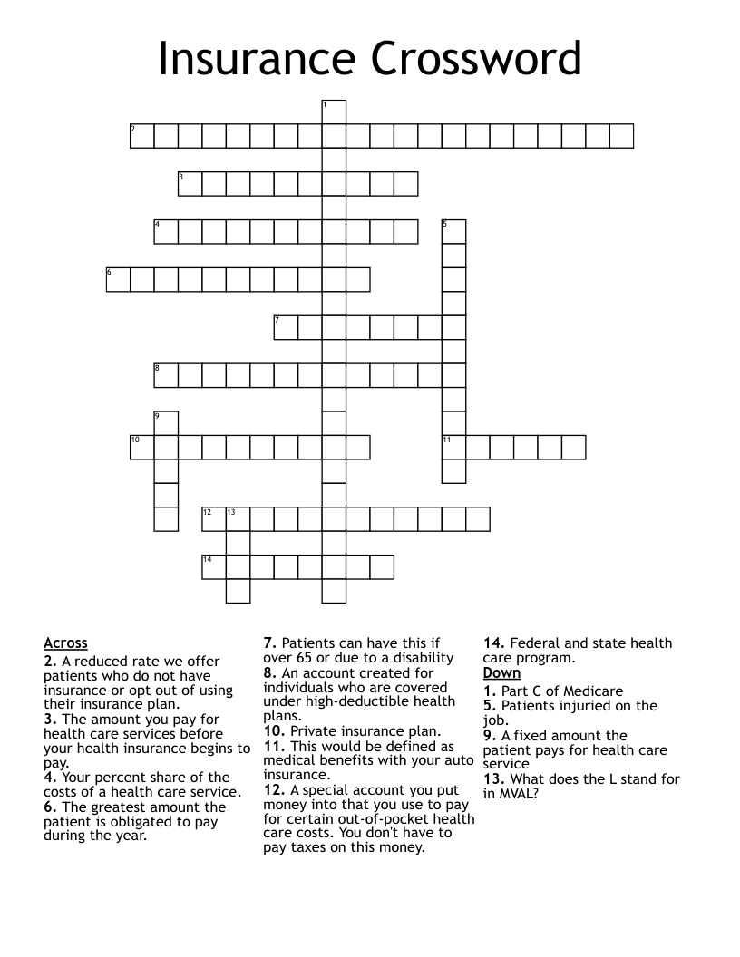 Insurance Crossword