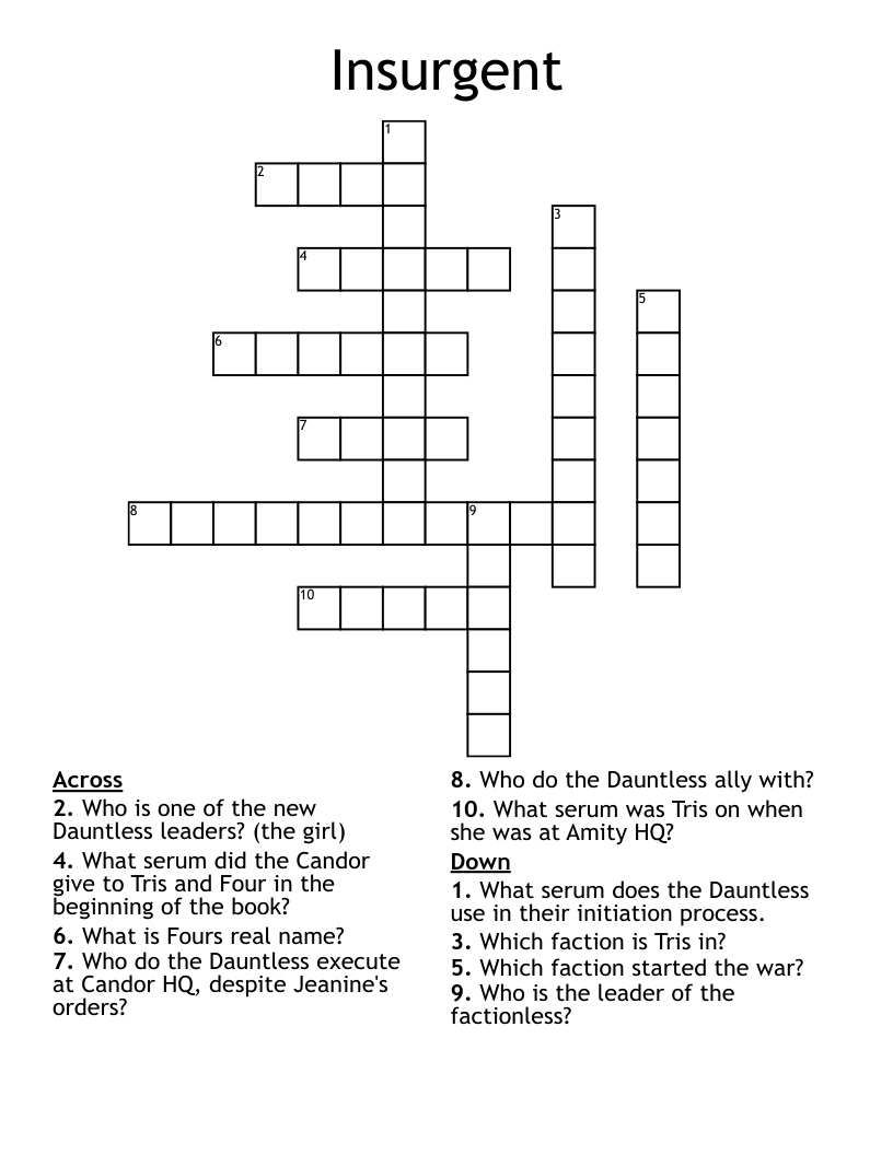 Insurgent Crossword
