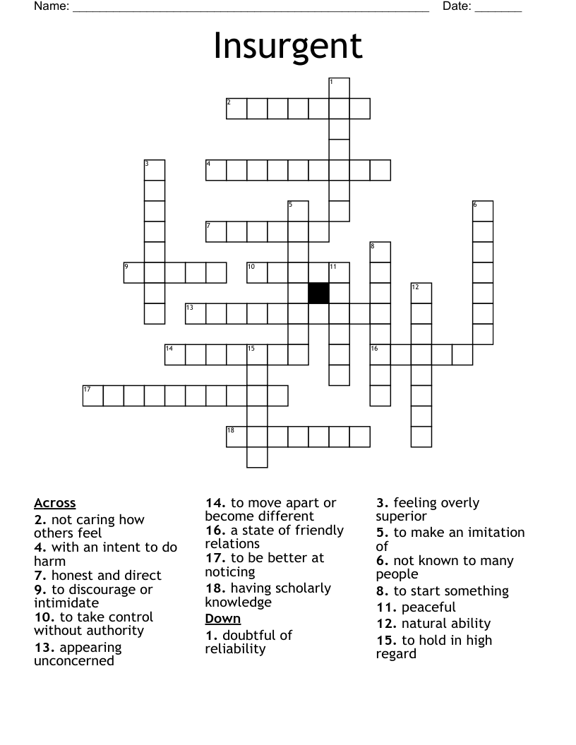 Insurgent Crossword