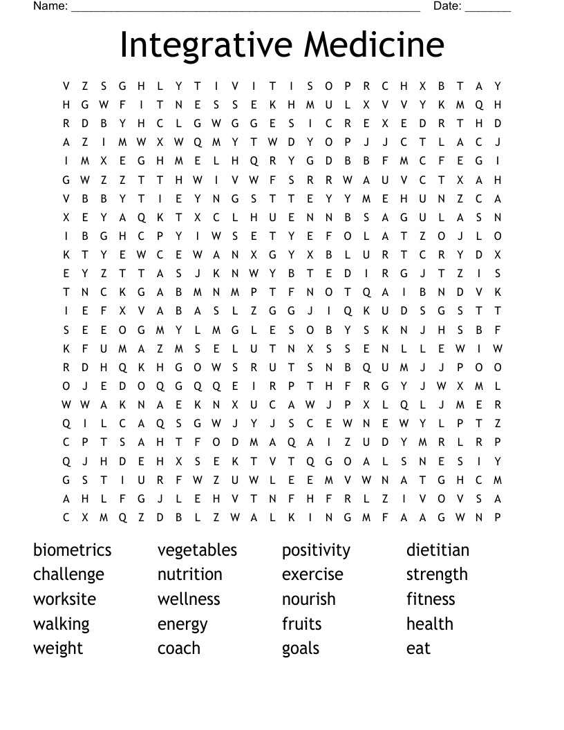 Integrative Medicine Word Search