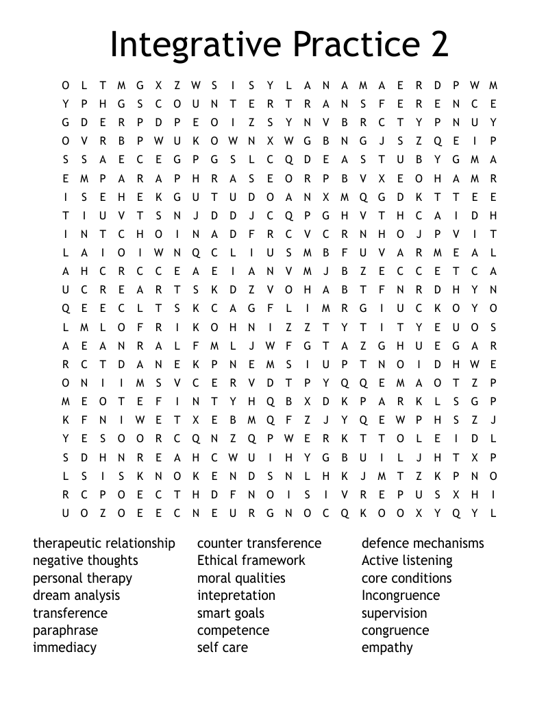 Integrative Practice 2 Word Search