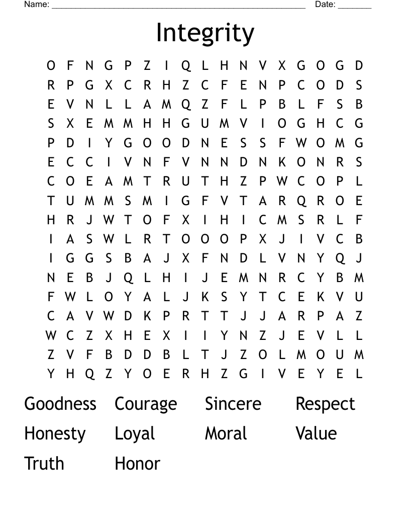 Integrity Word Search