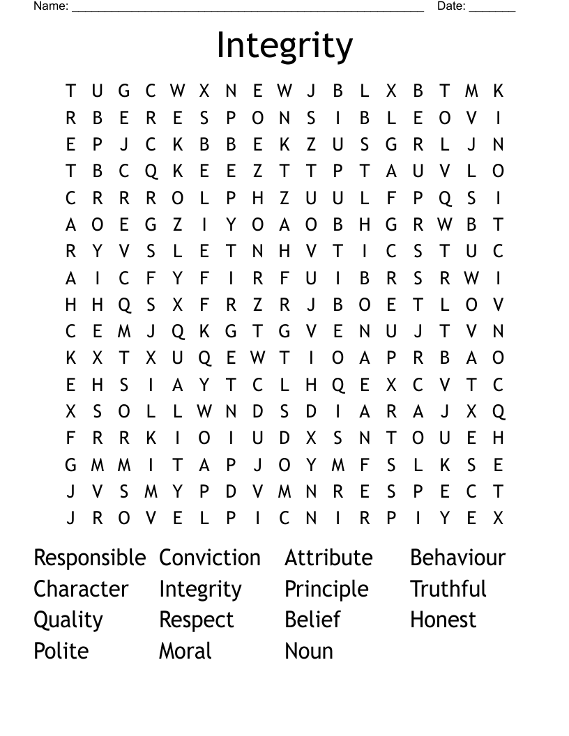 Integrity Word Search