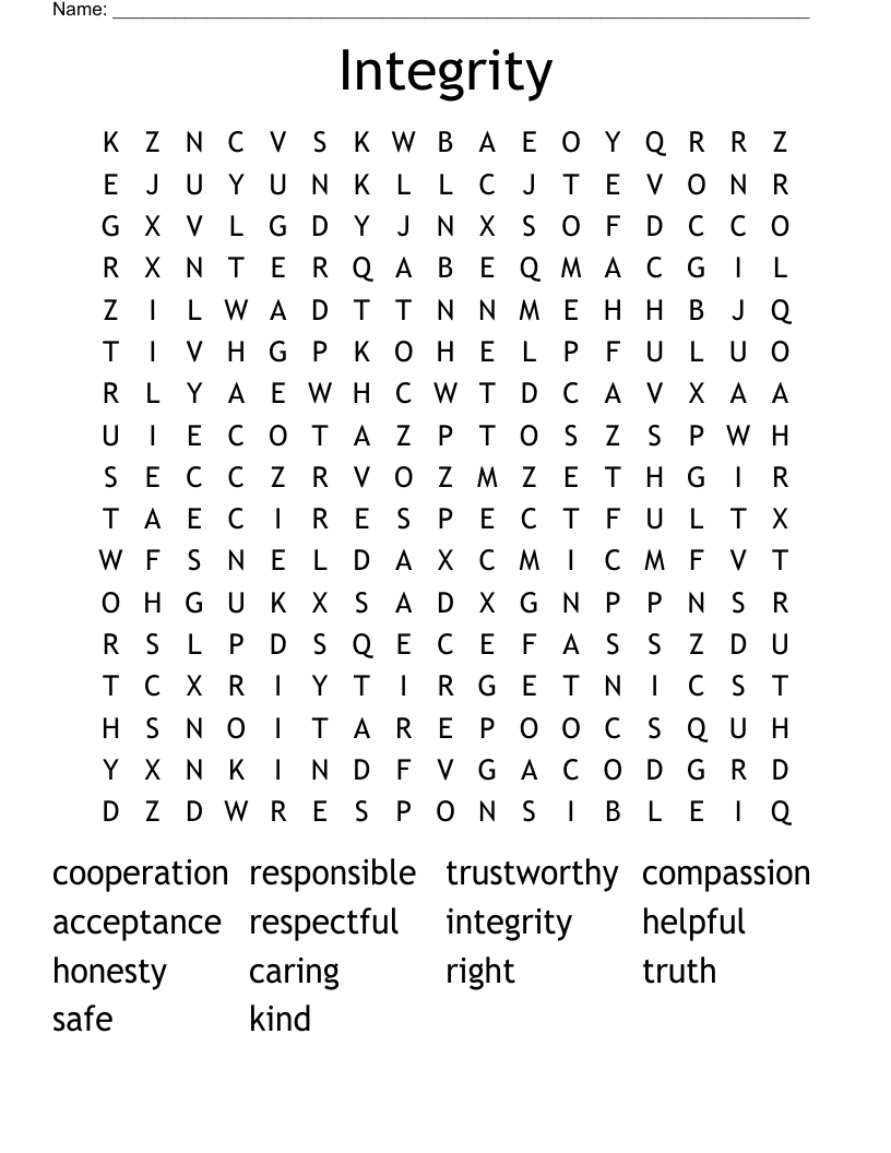 Integrity Word Search