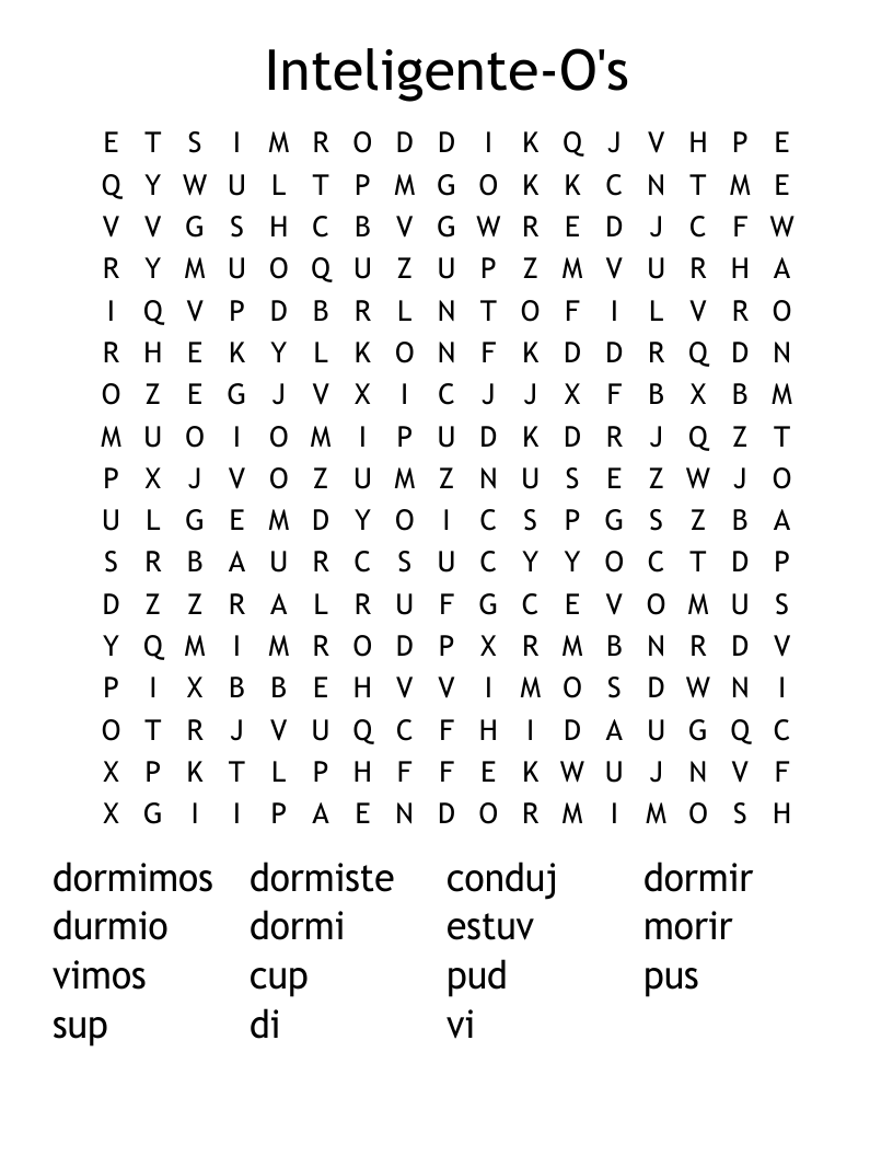 Inteligente-O's Word Search