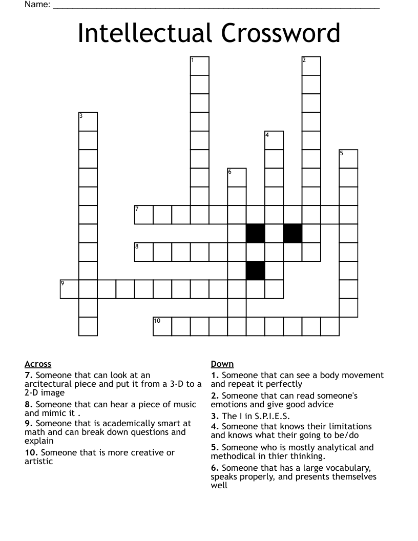 Intellectual Crossword