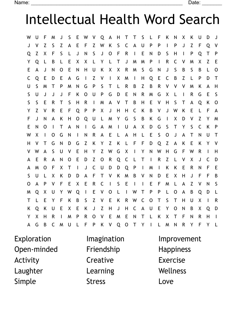 Intellectual Health Word Search