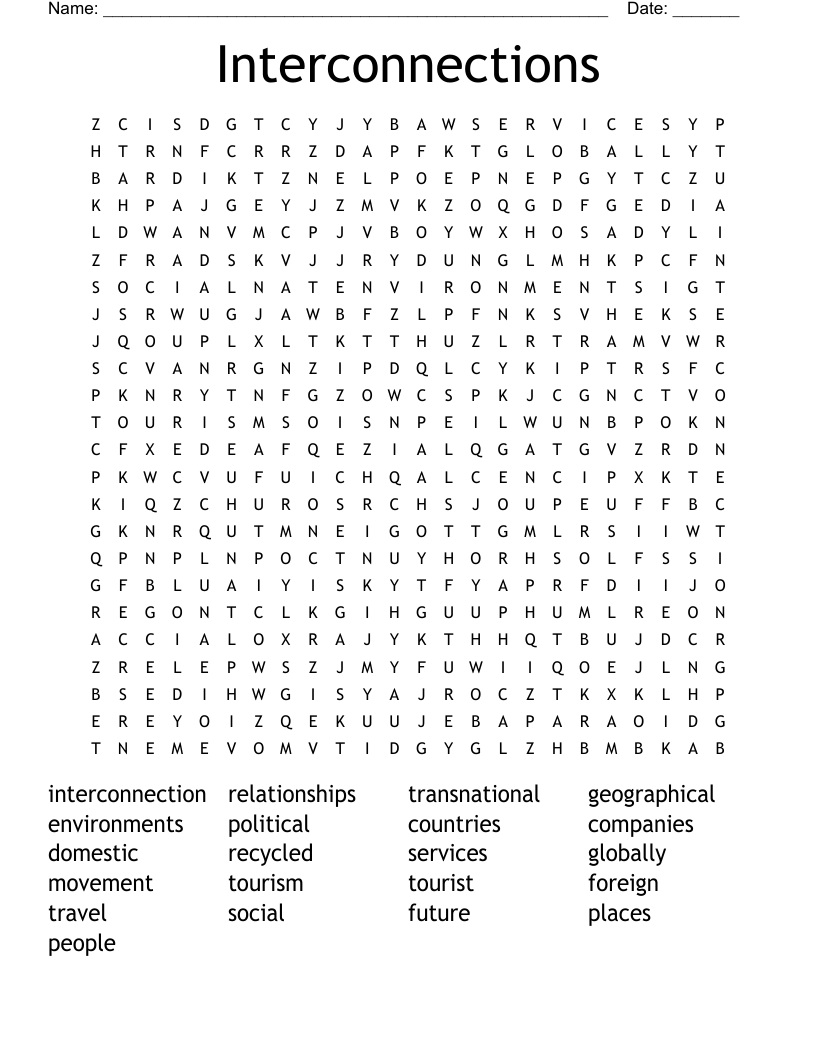 Interconnections Word Search