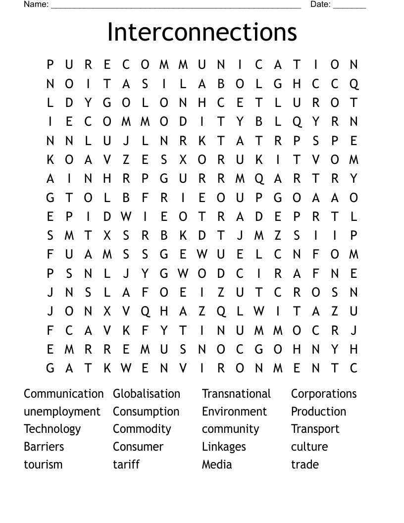 Interconnections Word Search