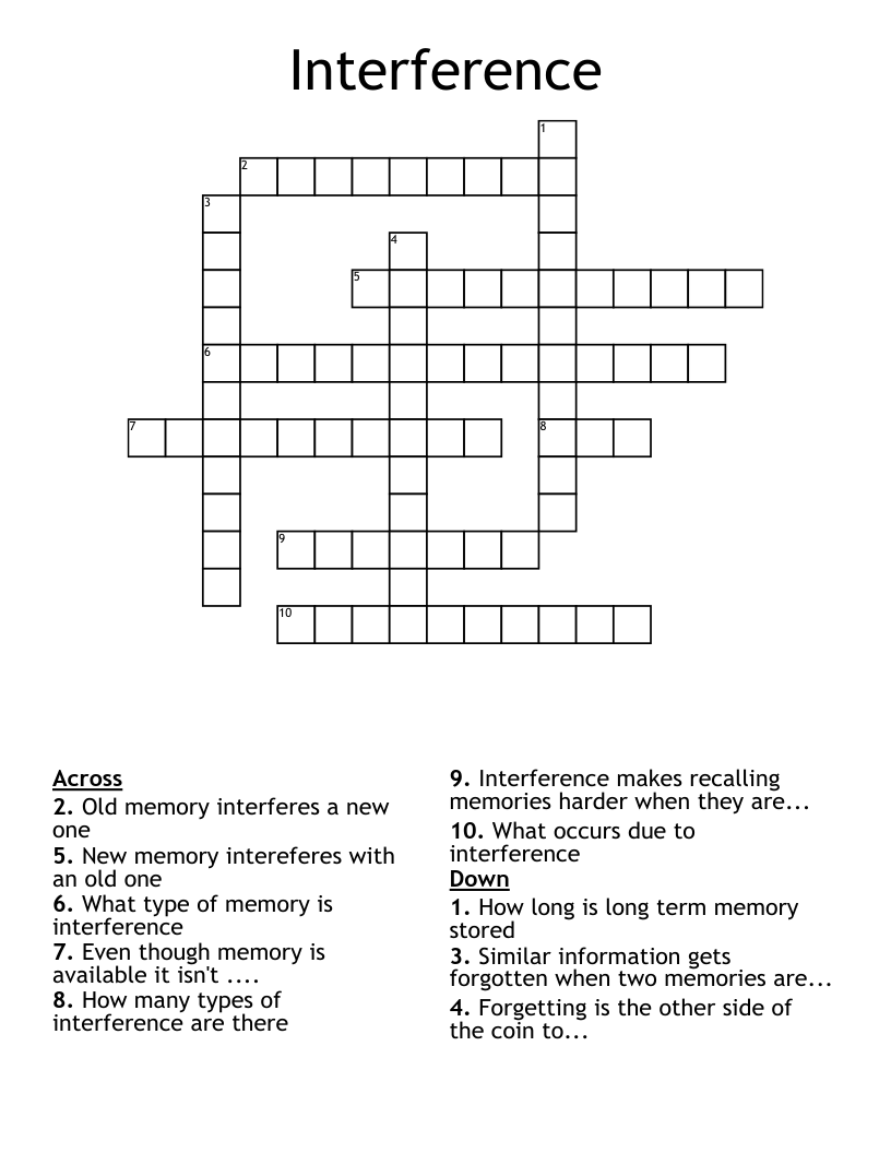 Interference  Crossword