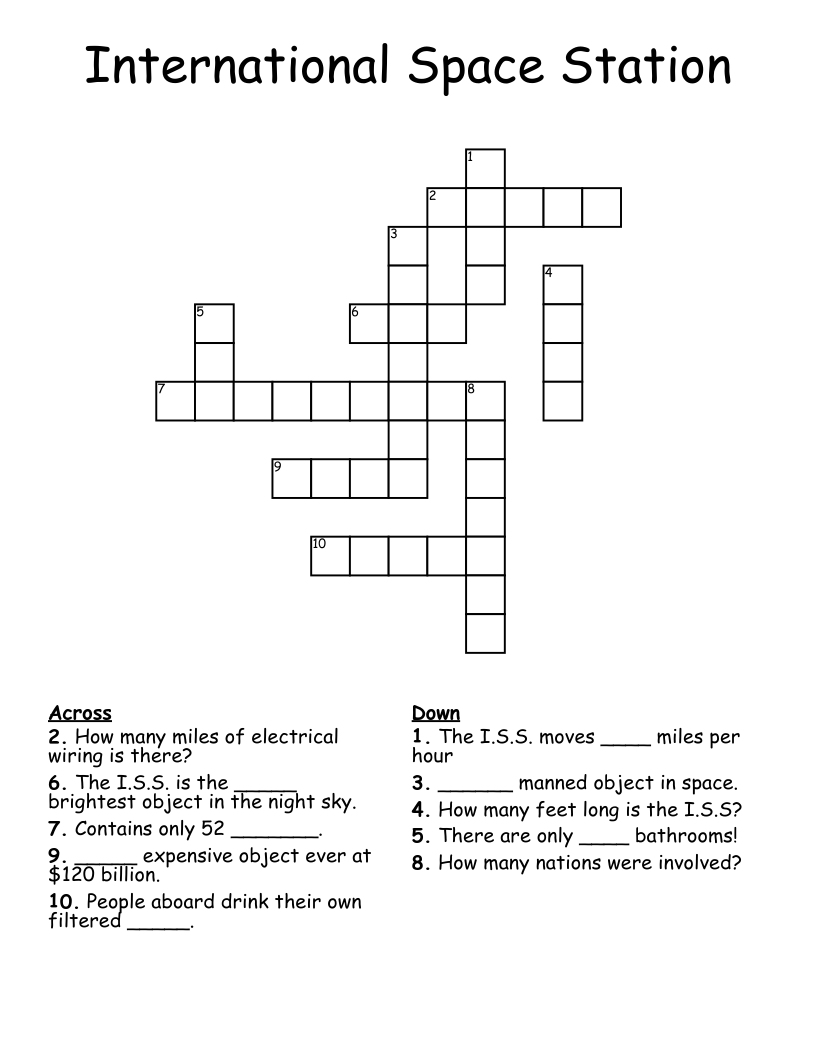 International Space Station Crossword