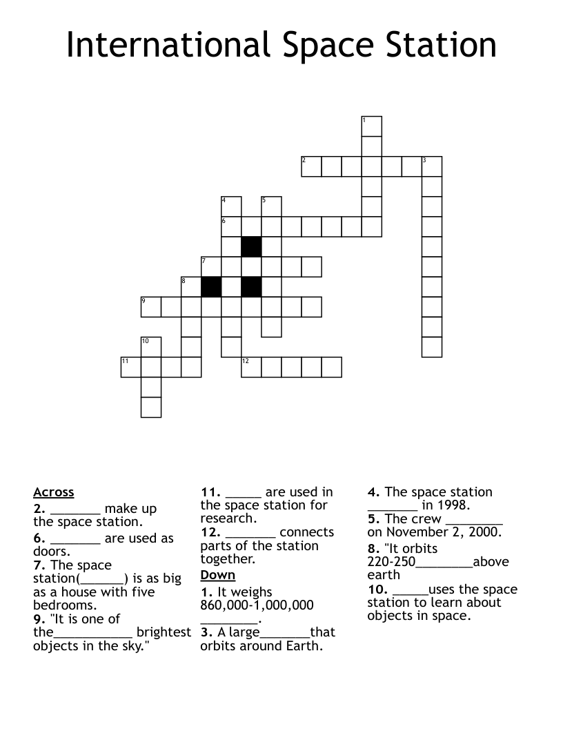 International Space Station Crossword