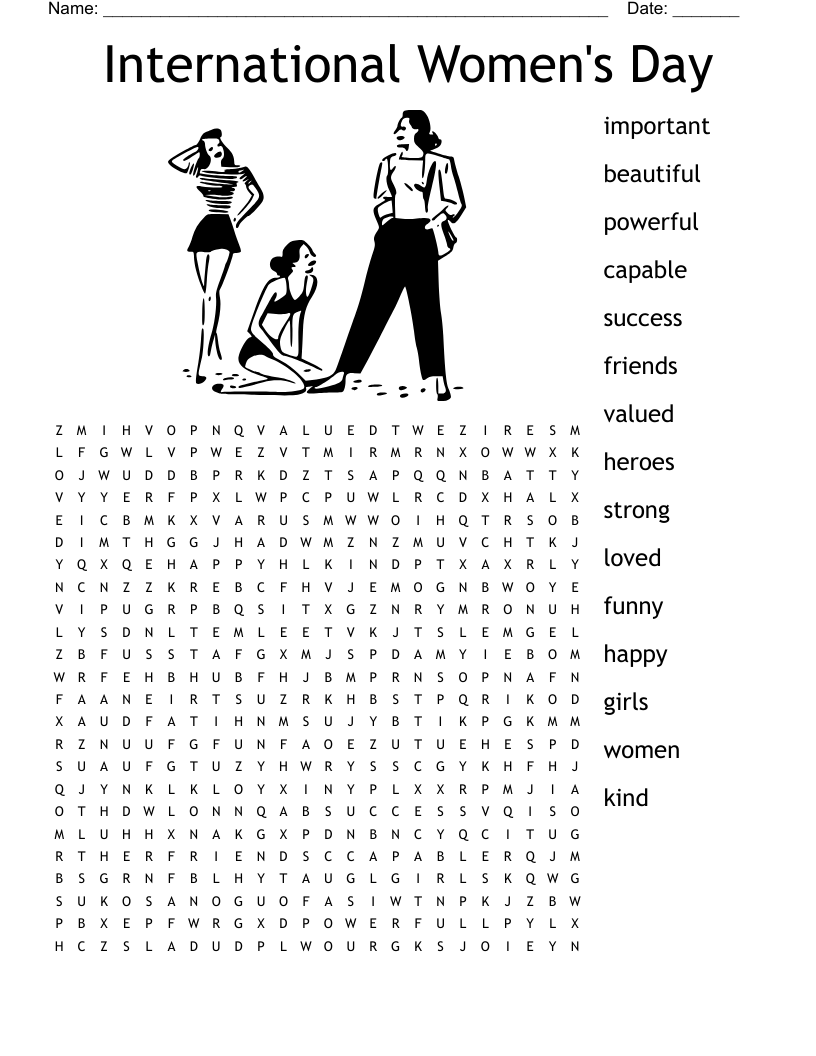 International Women's Day  Word Search