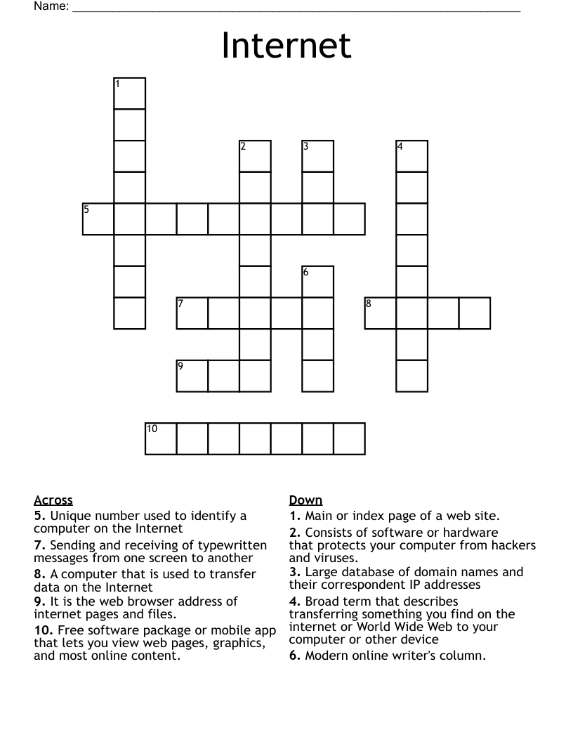 Internet Crossword