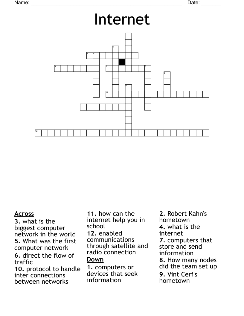 Internet Crossword