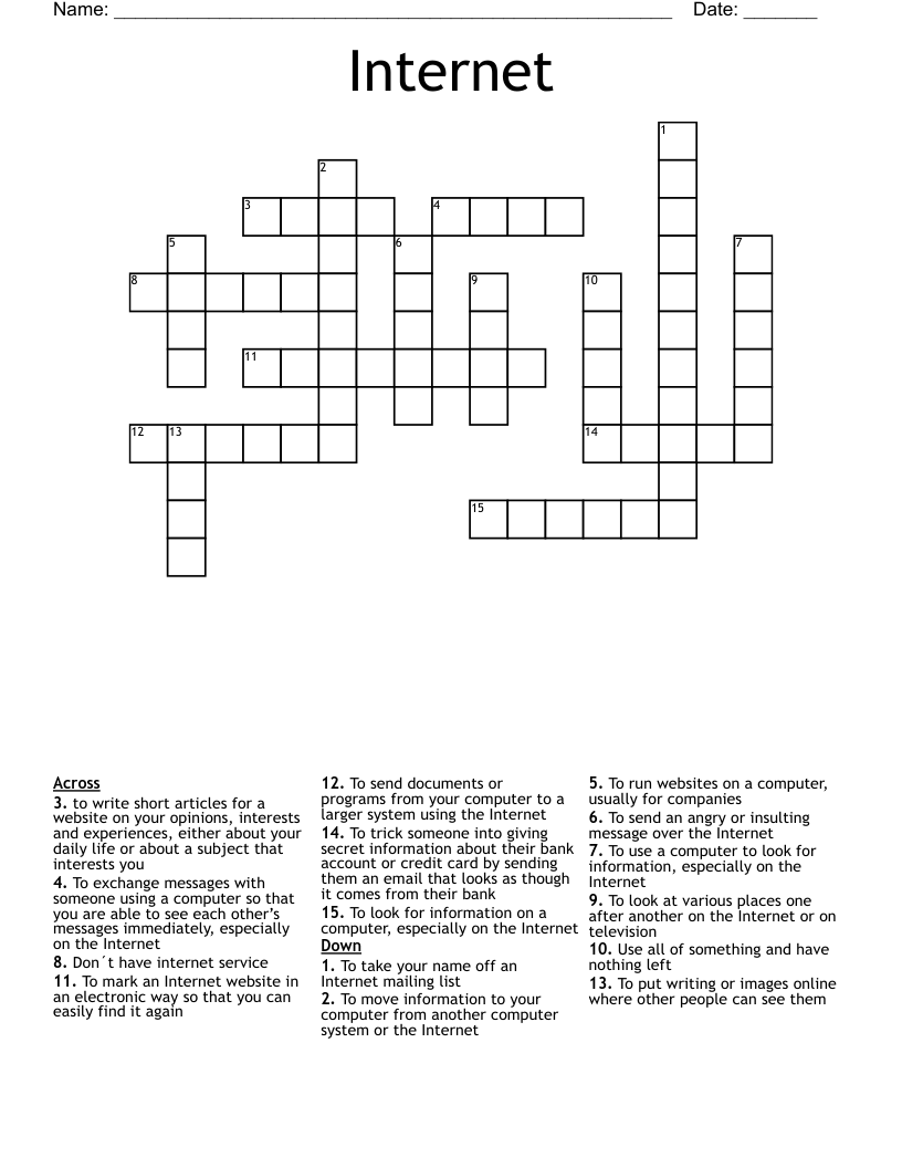 Internet Crossword