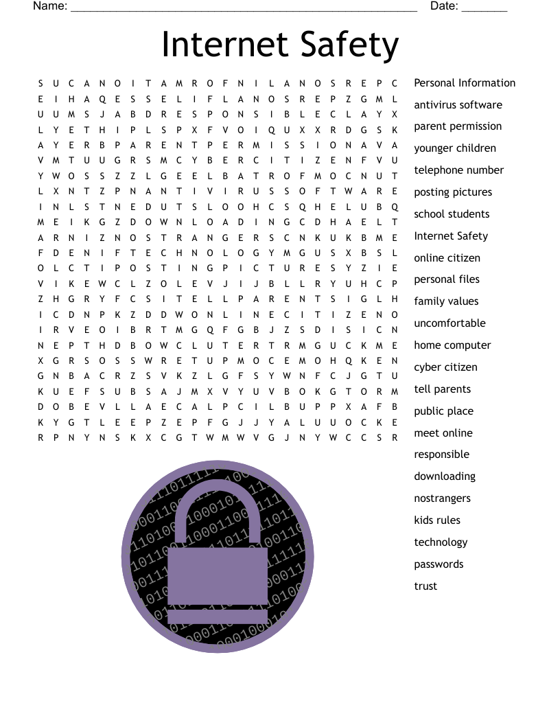 Internet Safety Word Search