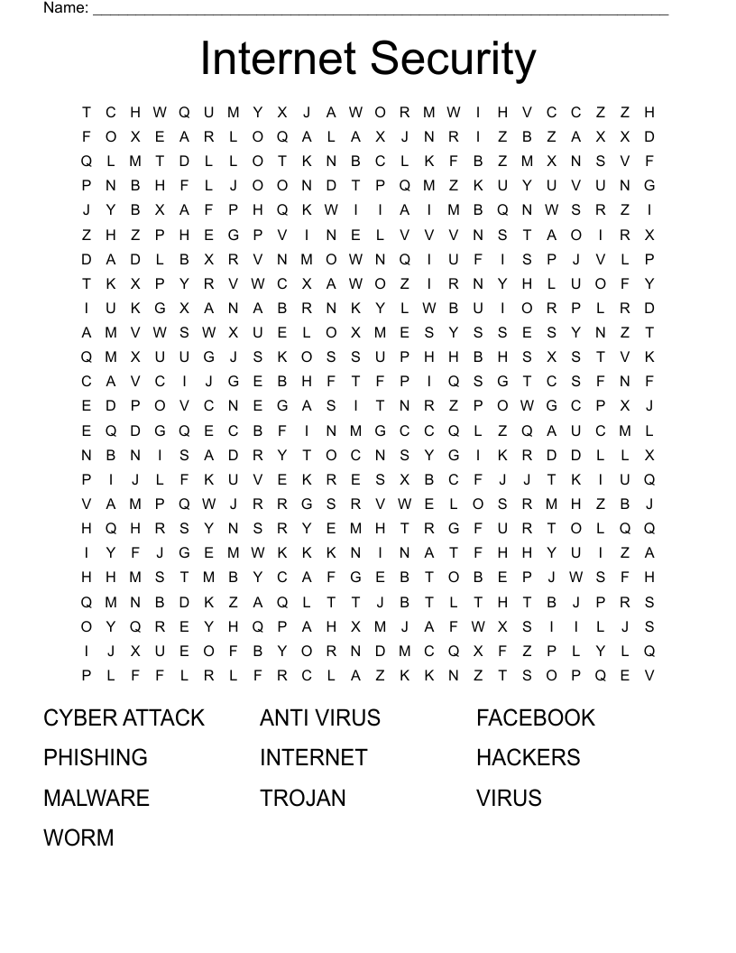 Internet Security Word Search