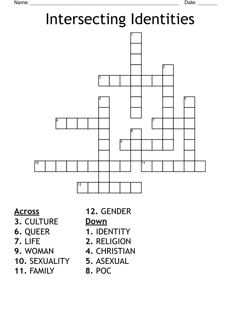 Intersecting Identities Crossword