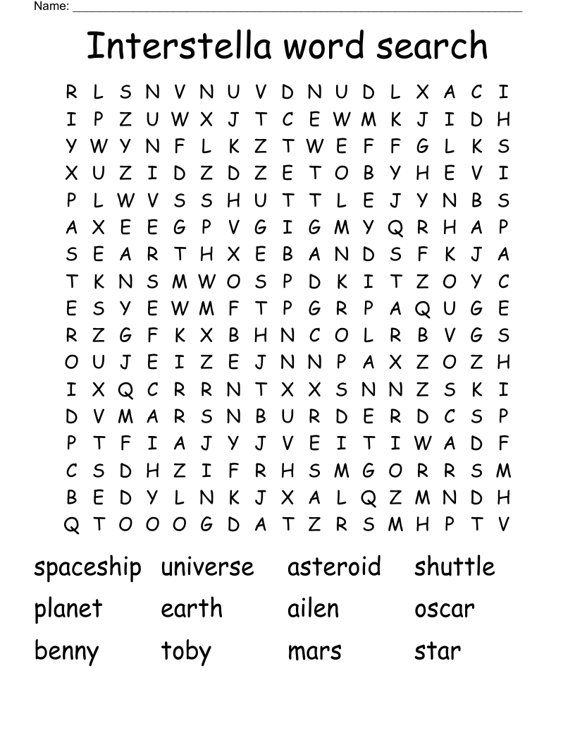 Interstella word search