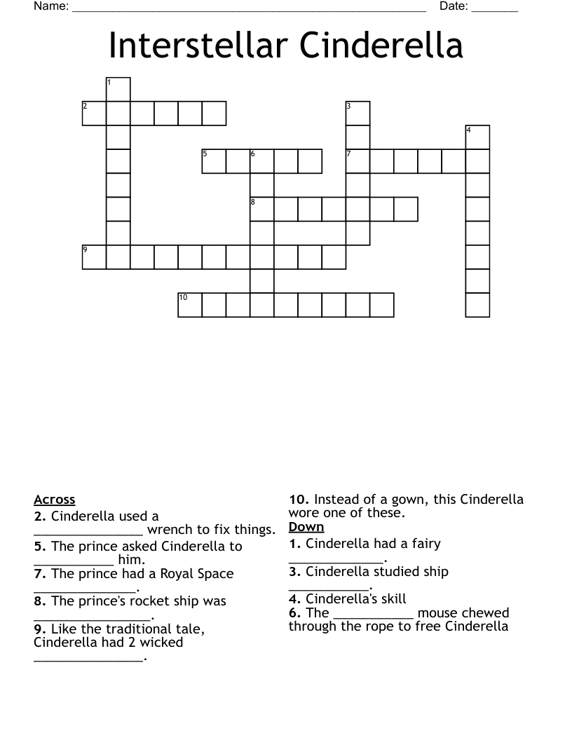 Interstellar Cinderella Crossword