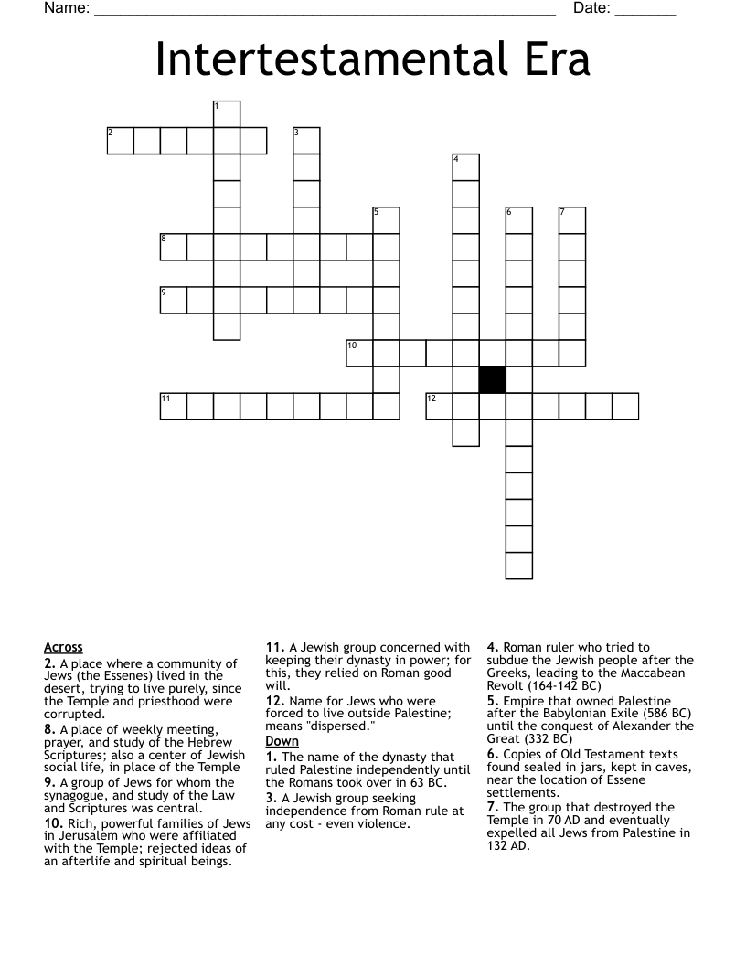 Intertestamental Era Crossword