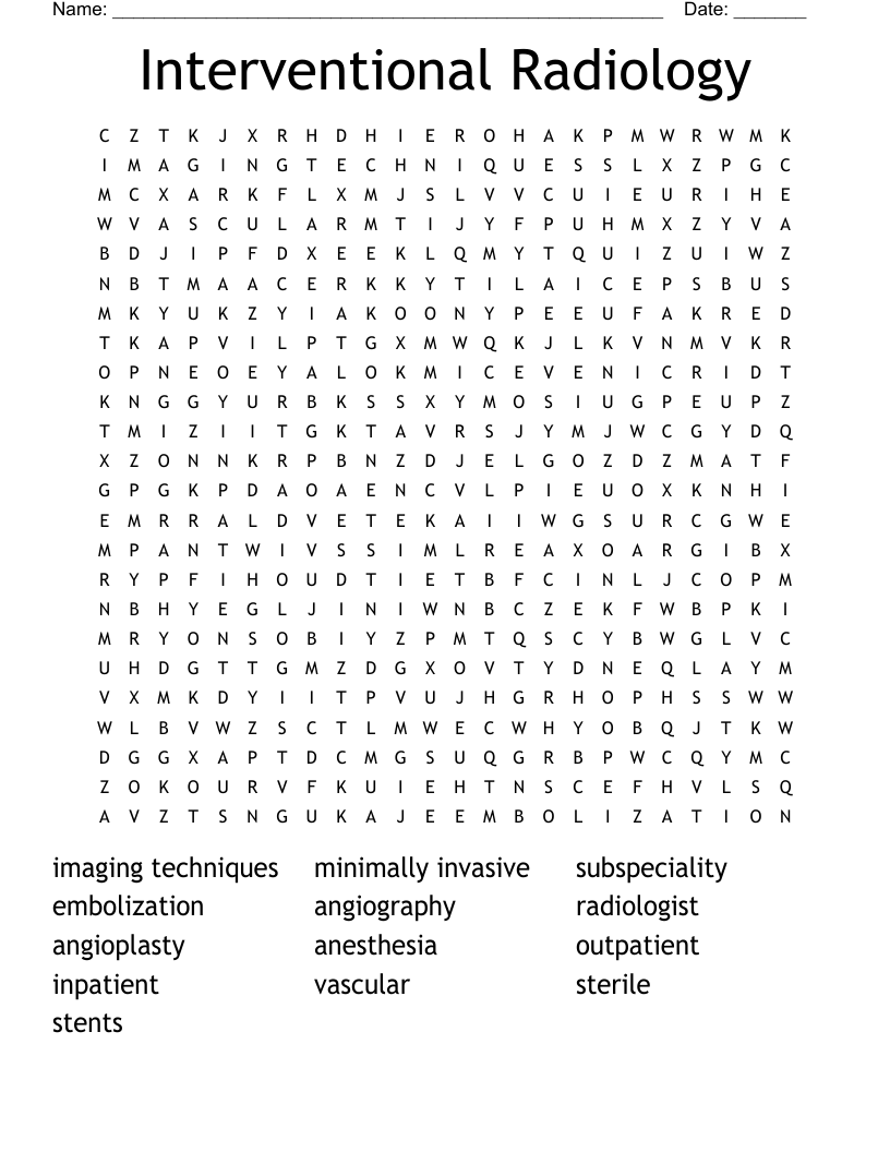 Interventional Radiology Word Search