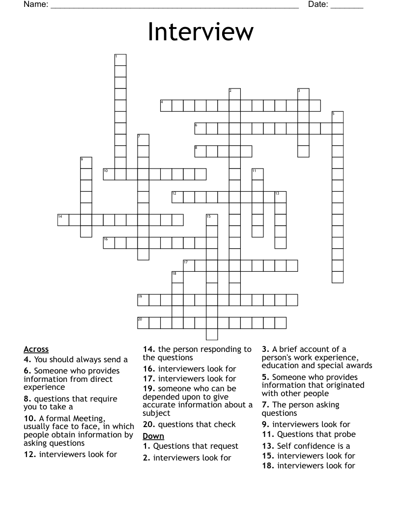 Interview Crossword