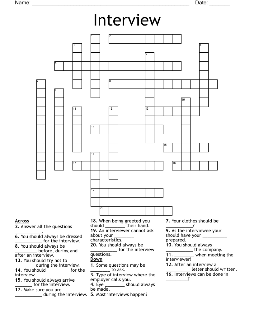 Interview Crossword