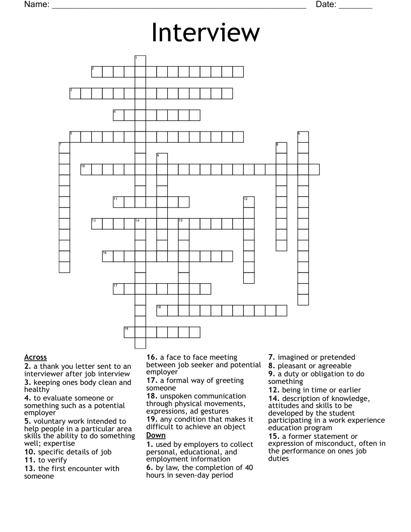 Interview Crossword
