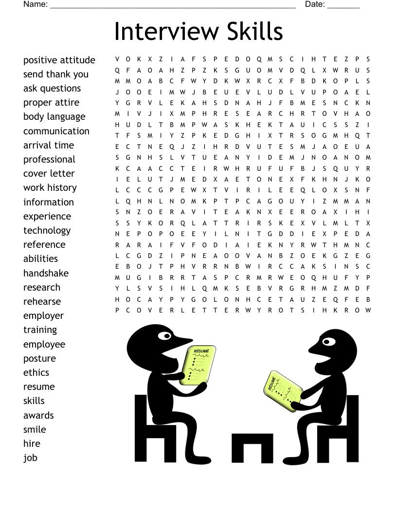 Interview Skills Word Search