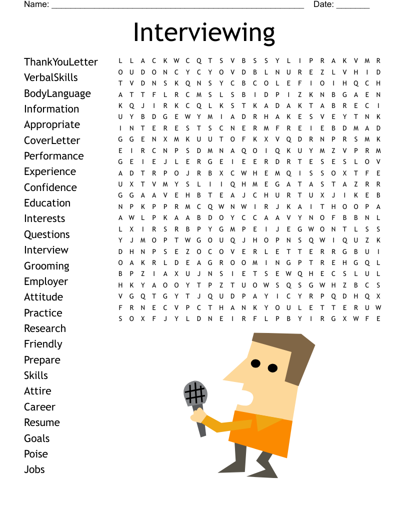Interviewing Word Search
