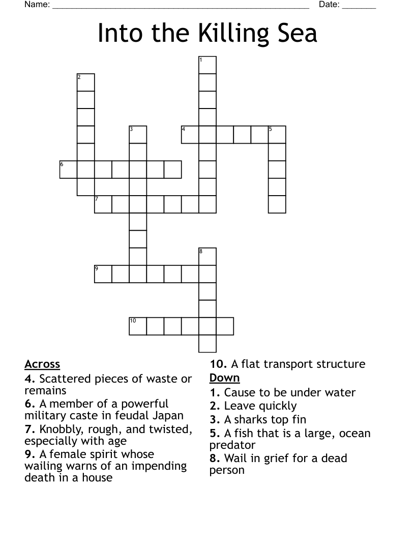 Into the Killing Sea Crossword