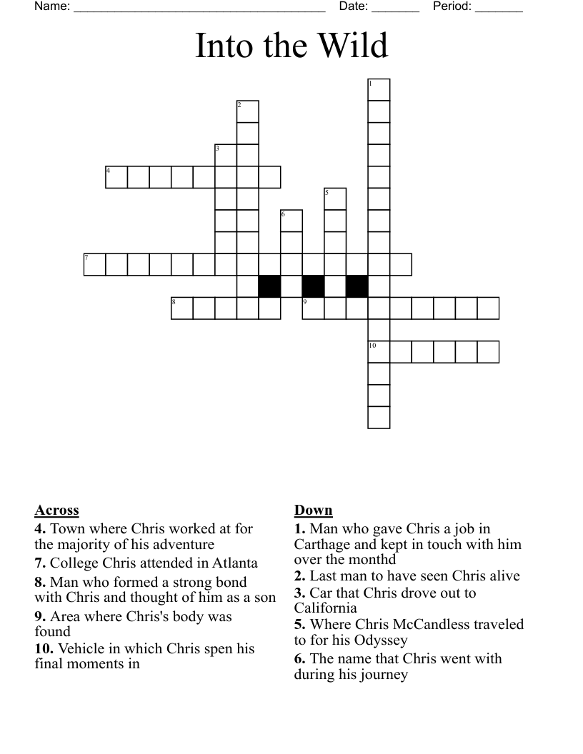 Into the Wild Crossword