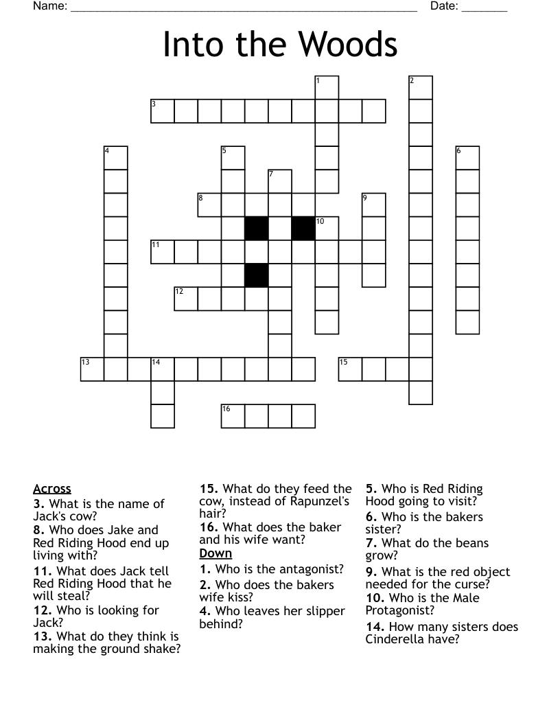 Into the Woods Crossword