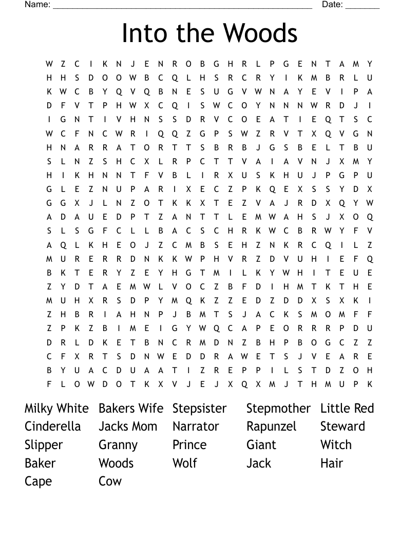 Into the Woods Word Search