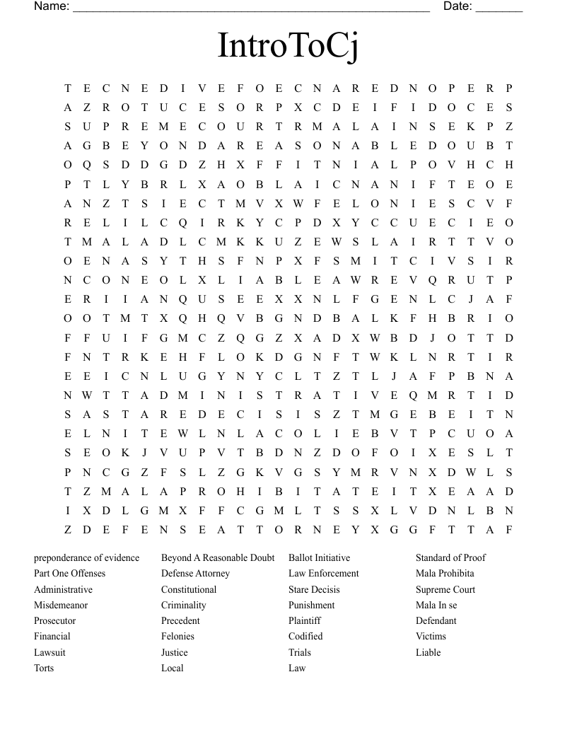 IntroToCj Word Search