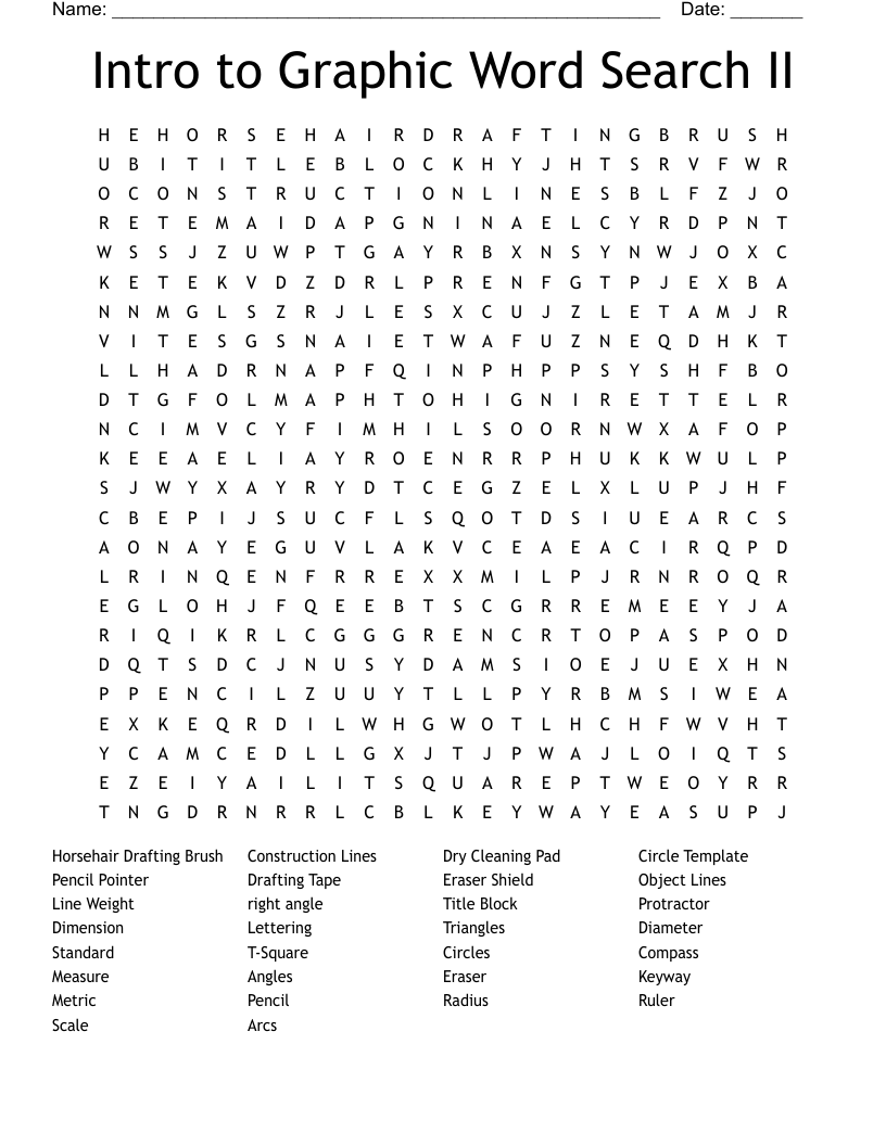 Intro to Graphic Word Search II