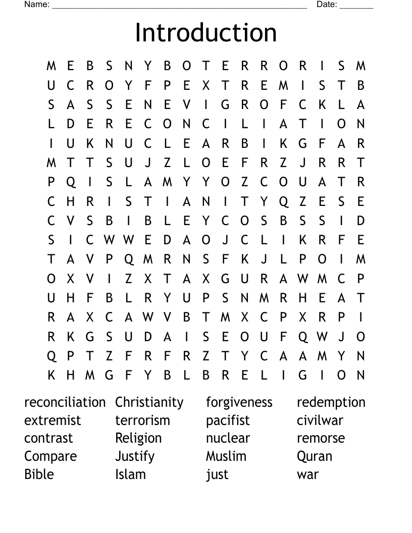 Introduction Word Search