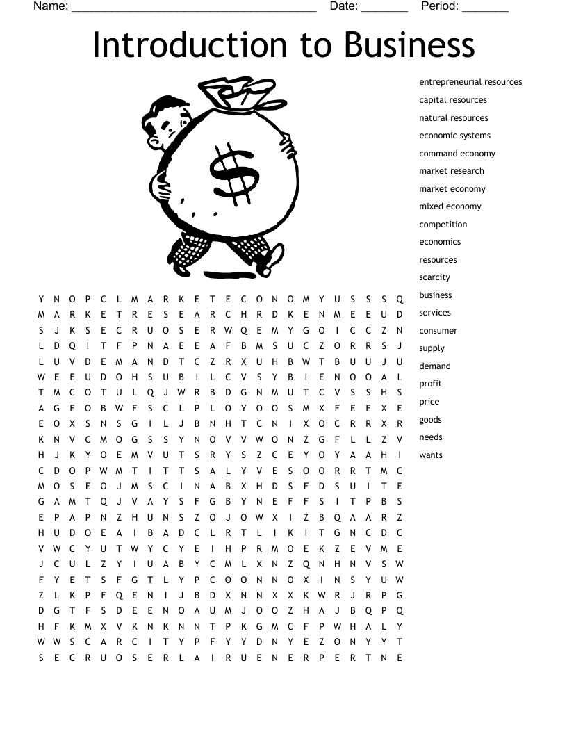 Introduction to Business Word Search