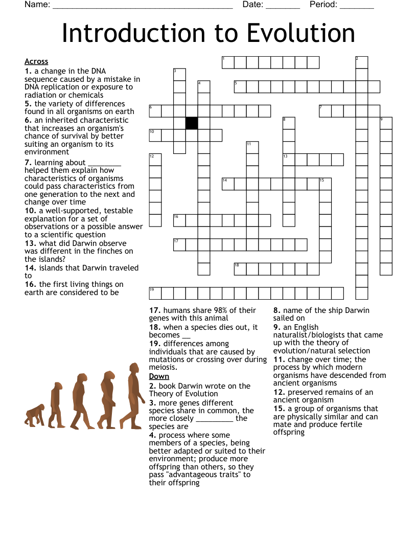 Introduction to Evolution Crossword