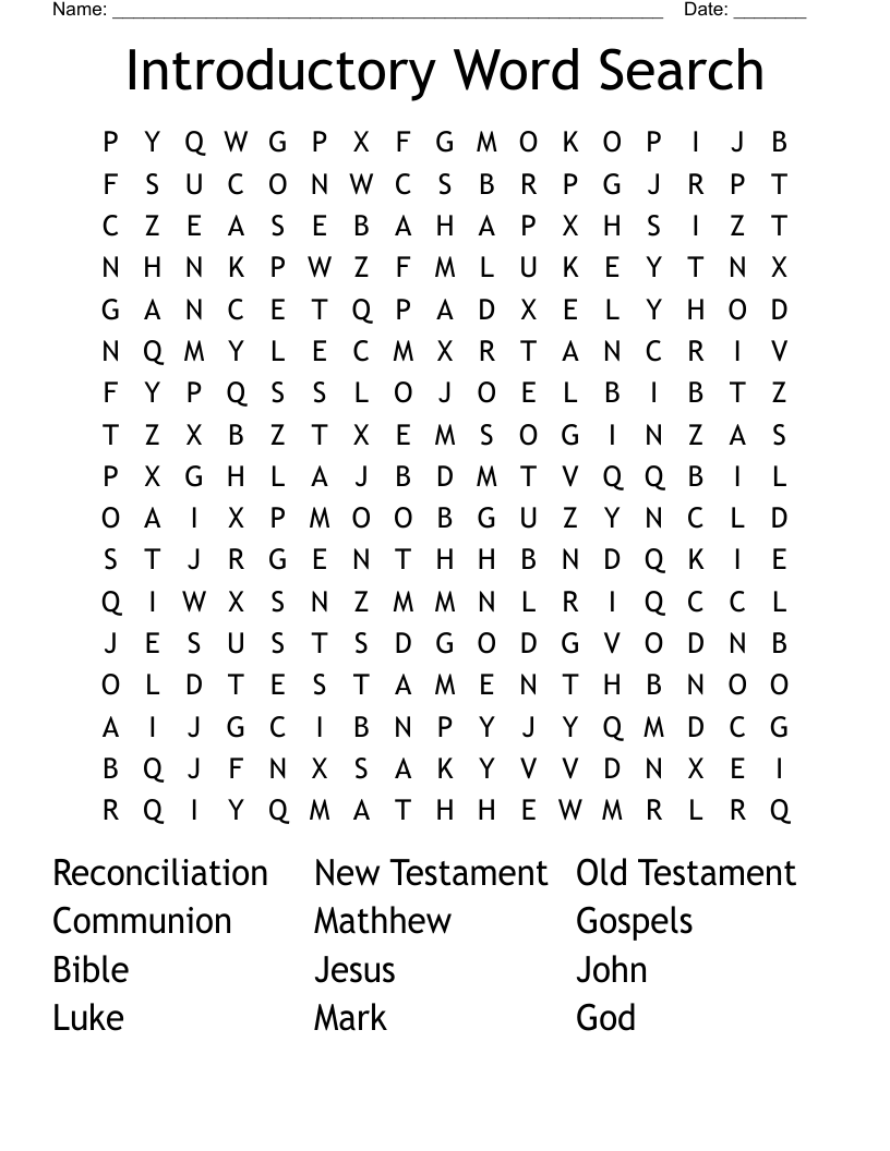 Introductory Word Search 