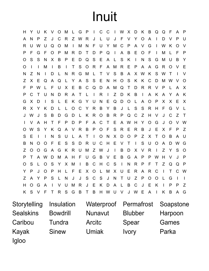 Inuit Word Search