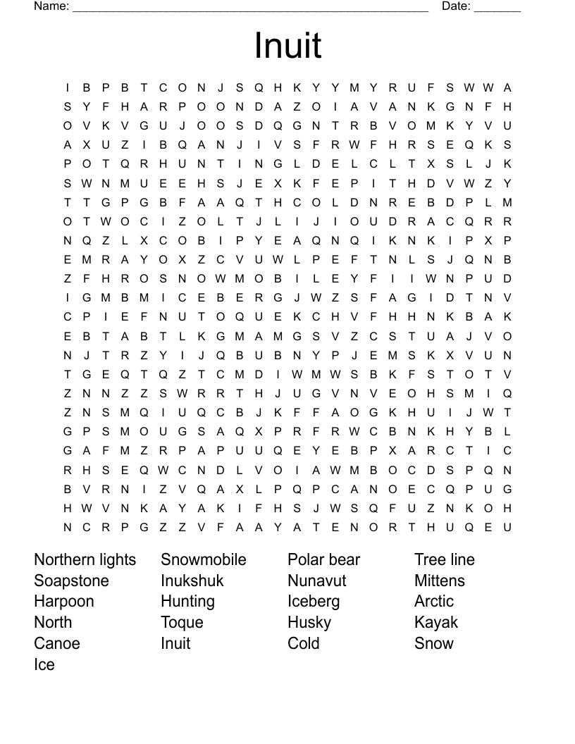 Inuit  Word Search