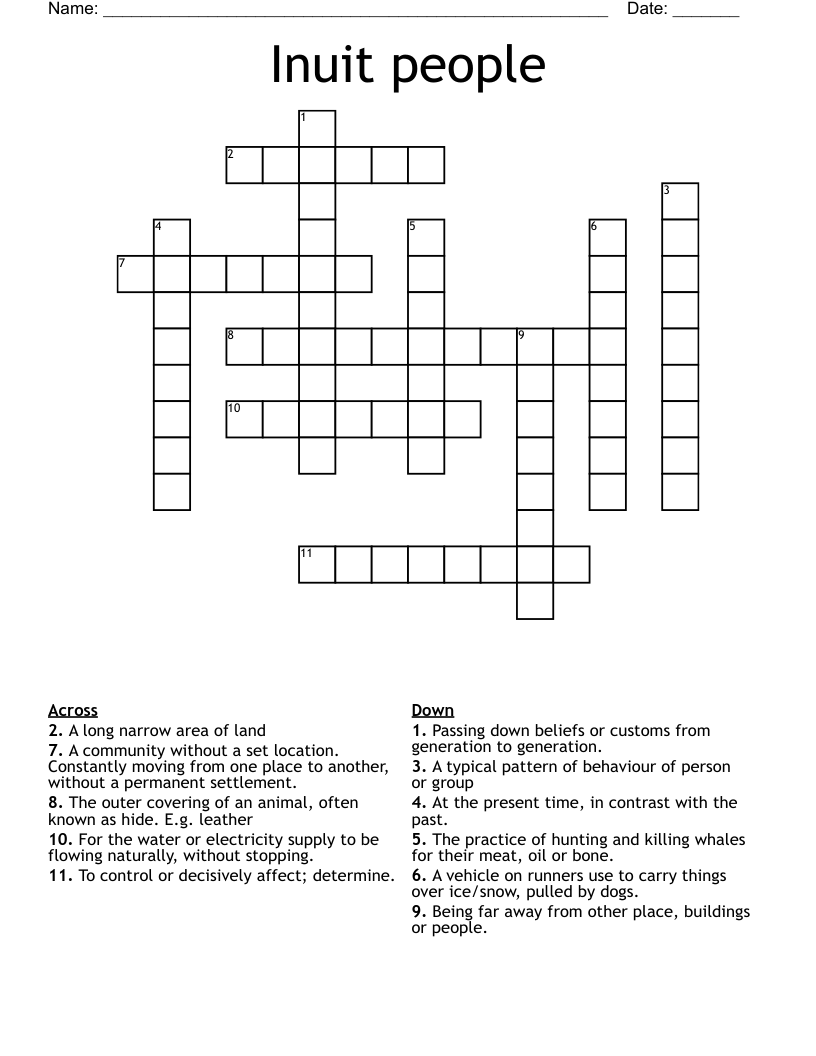 Inuit people Crossword